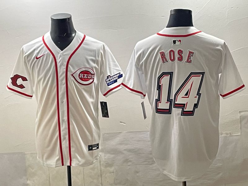 Men 2025 Cincinnati Reds #14 Rose White Nike 2025 MLB Jersey 08->cincinnati reds->MLB Jersey